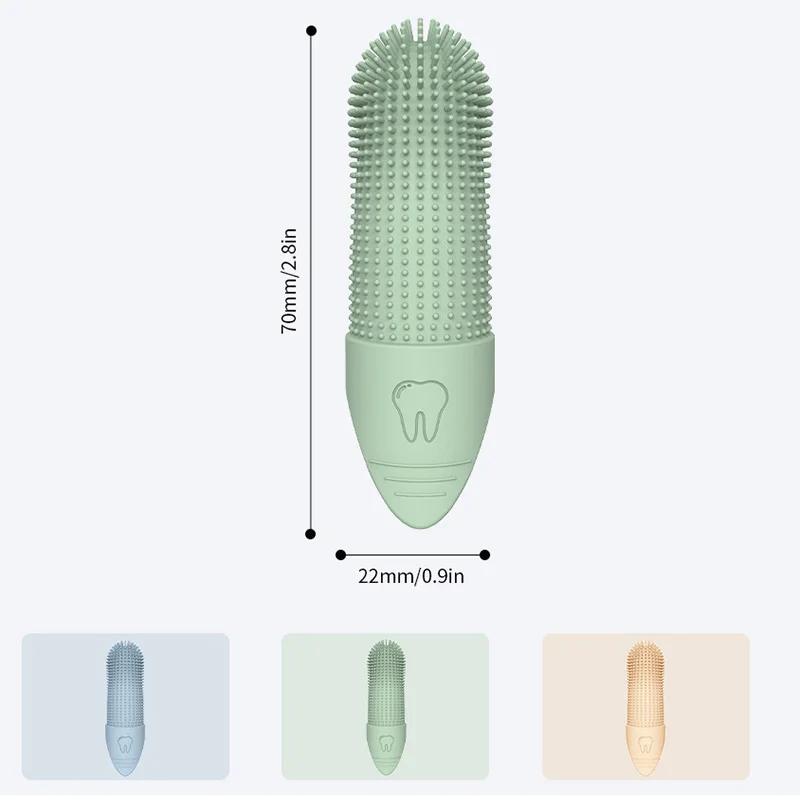 Hundezahnbürste, 360° Reinigungs-Fingerzahnbürste für Hunde, Lebensmittelgeeignetes Silikon-Fingerzahnbürste für Hunde & Katzen Zahnpflege
