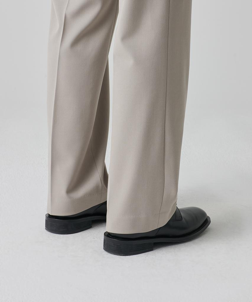 Musinsa Standard Reverse One-Pleat Wide Hidden Banding Slacks [Light Beige]
