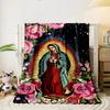 Our Lady of Guadalupe Floral Blanket Bedroom Blanket for Livingroom Couch Lunch Break Soft Throw for Friend's Festival Gift