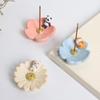 Flower Shape Resins Censers Holder Cute Animal Statue Incenses Burners PlateTray  for Mindfulness and Home Decoration