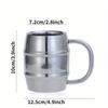 400ml doppelwandiger Edelstahl Bierbecher Outdoor Camping Westlicher Kaffeebecher mit Griff Isoliert Tragbarer Wasserbecher Tassen Geschirr.