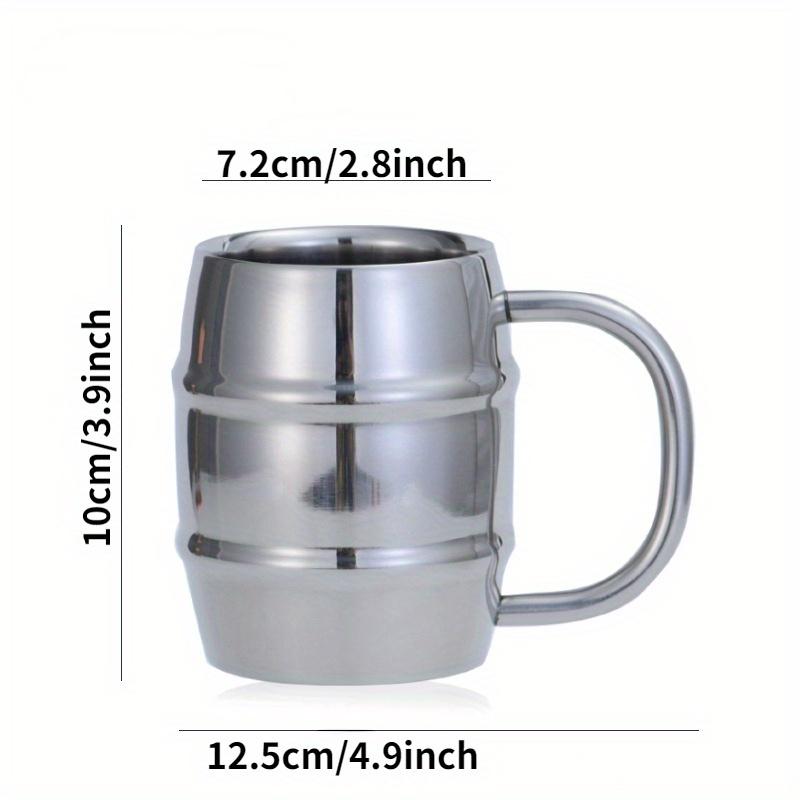 400ml doppelwandiger Edelstahl Bierbecher Outdoor Camping Westlicher Kaffeebecher mit Griff Isoliert Tragbarer Wasserbecher Tassen Geschirr.