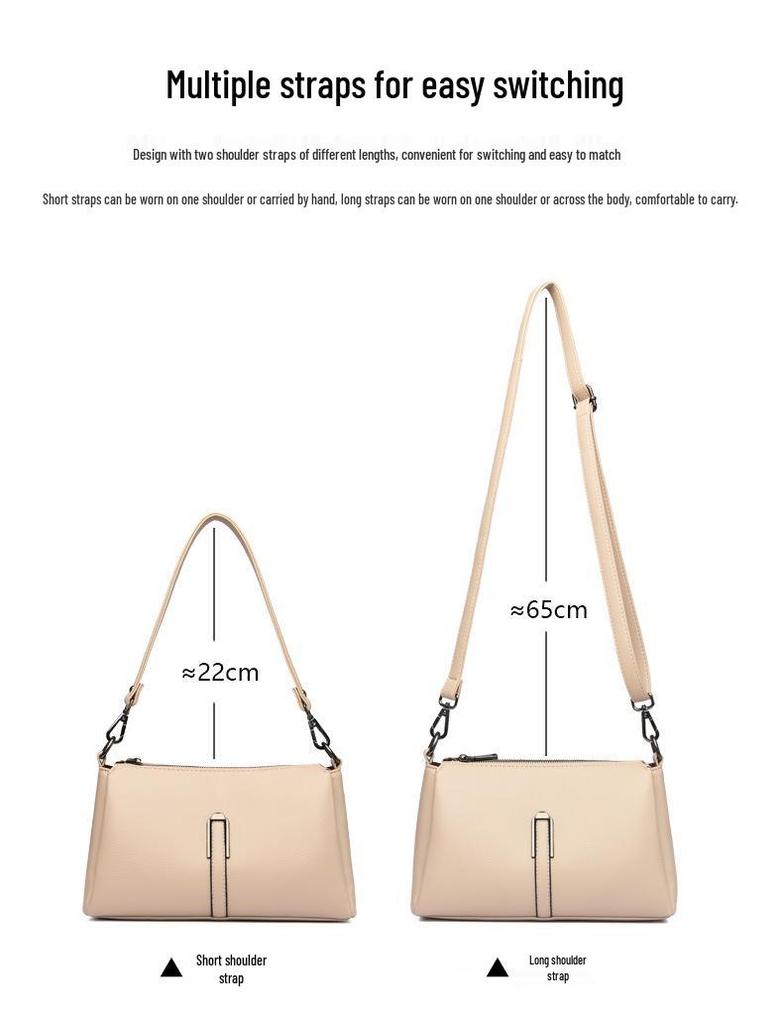 2026 Women's Versatile Crossbody Bag: Multi-layer, Large Capacity, Soft Leather, Small Square Design for Underarm or Shoulder