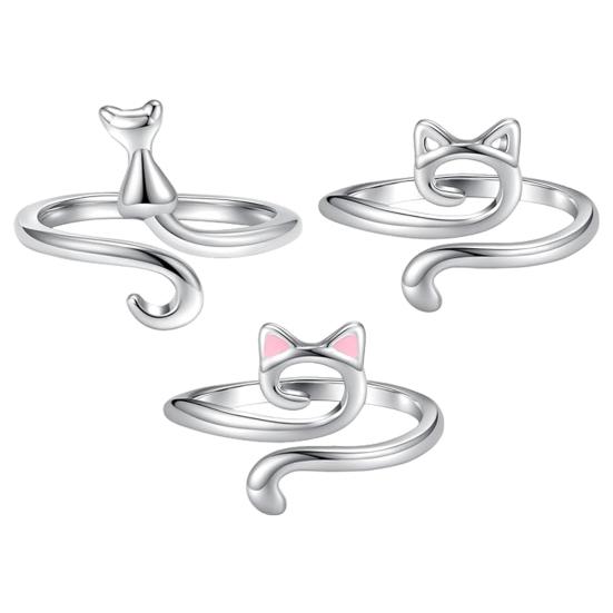 

3 шт. Регулируемые кольца для вязания крючком, регулируемые плетеные с гладкой поверхностью, устойчивые к деформации, милый кот