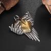 Fashionable Love Shape Feather Wings Bird Necklace Pendant Couple Gift Men and Women Romantic Charm Jewelry