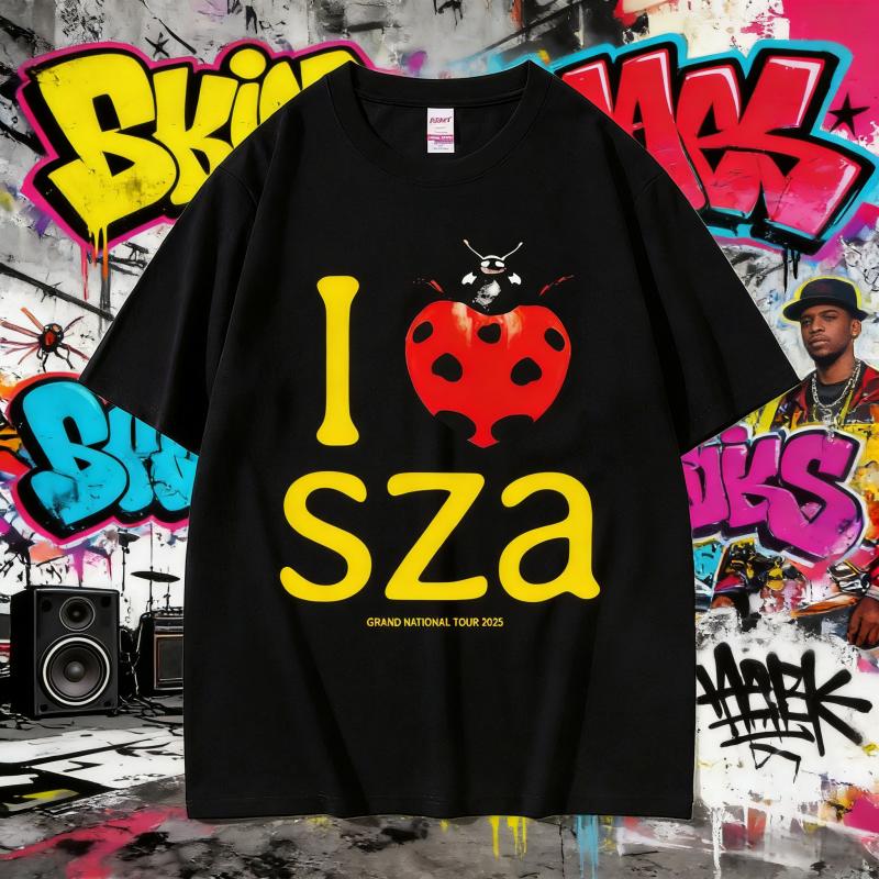 2025 Summer I Love SZA Grand National Tour Graphic Unisex Women Hip Hop Oversized Tshirts Unisexs 100 Pure Cotton Printed Tshirt