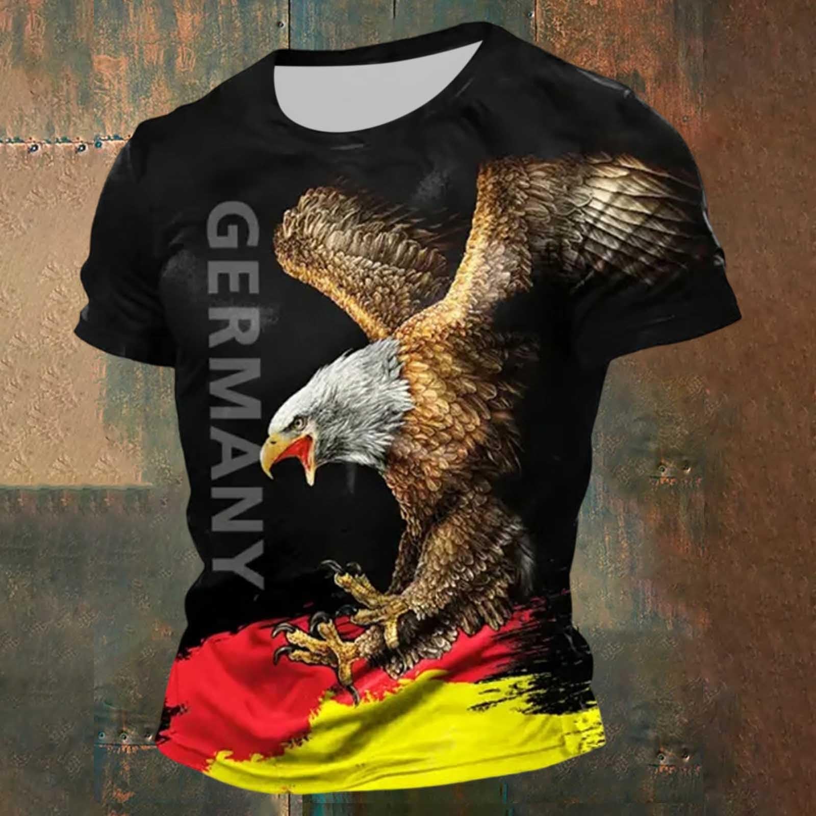 Men s German Soccer Print - Round Neck Short Sleeve T-Shirt for Fan Apparel, Team , and Casual Wear L