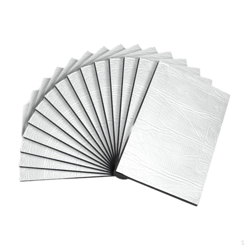 15 Stück Auto Schalldämmmatte Dämpfer Schaumstoff 25cm x 40cm Hitzeschutz Schalldämmung