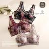 Sexy Pattern Printed Plus Size Vest Bra, One-Piece Fixed Cup Wireless Breathable Women Bra