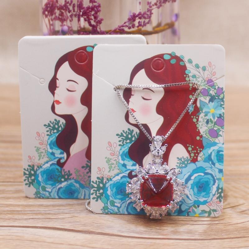 50pcs  Earnail Set Card Beauty Head Hanging Earring Label 5x6.5cm Jewelry Set Display Card