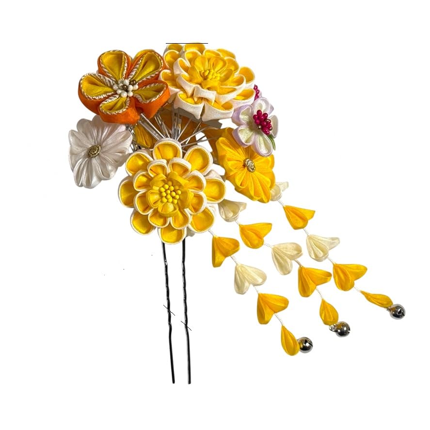 

Yellow Hair Ornament for Ceremony Kimono Coming-of-Age (KZ-2)