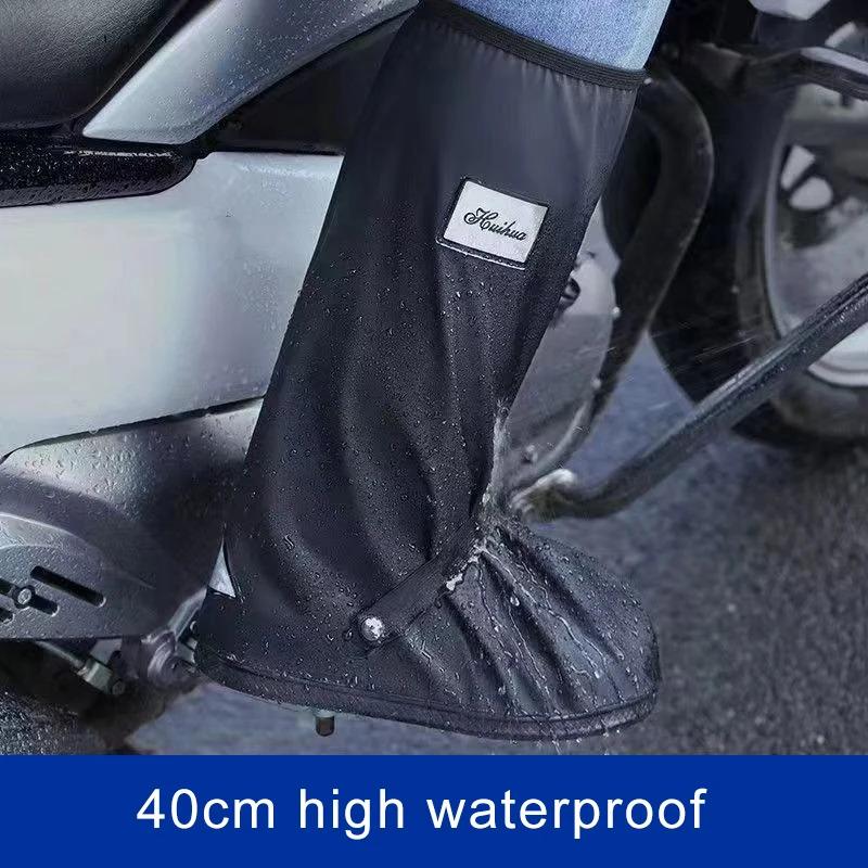 Motorcycle Cycling Shoe Covers, High Top Reflective Waterproof, Unisex Reusable, Dustproof Clear Shoe Covers