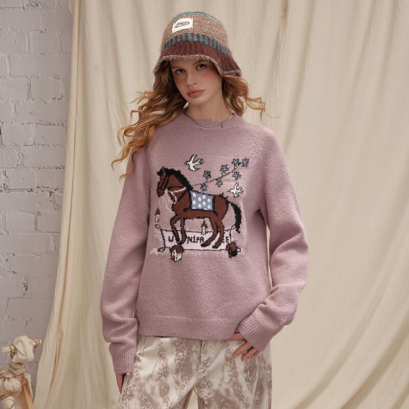 unifree Little Horse Jacquard Sweater