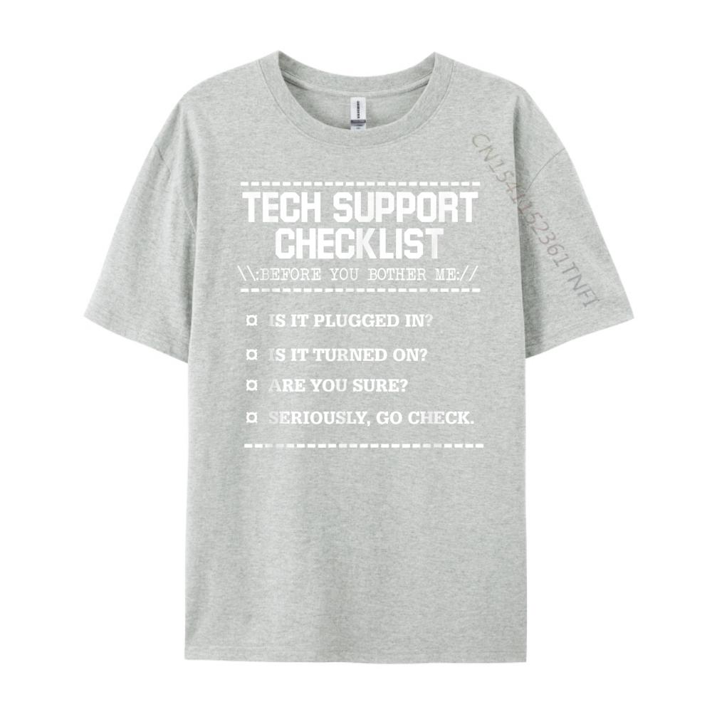 Tech Support Checklist Computer Geek Sysadmin Luxury T Shirt Men High Quality Man Clothes Vaporwave