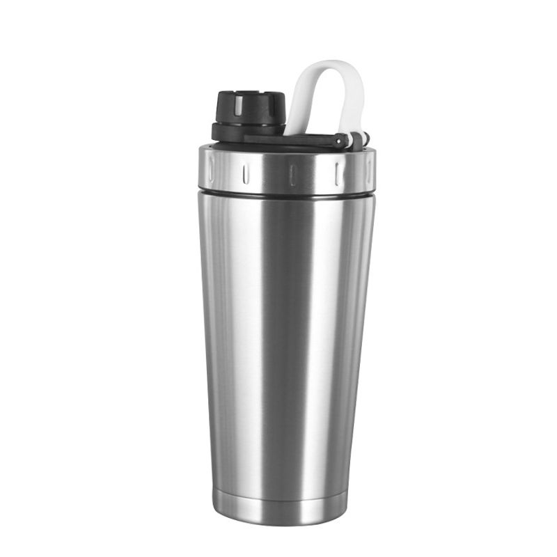 

700ml Double-Layerd Stainless Steel Insulation Mug Sports Shake Cup Winter Outdoors Supplies Shake Cup Black Stainless Steel 701-800ml