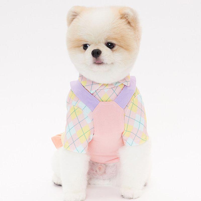 SALTYHEARTY Standard Check Collar Top PINK