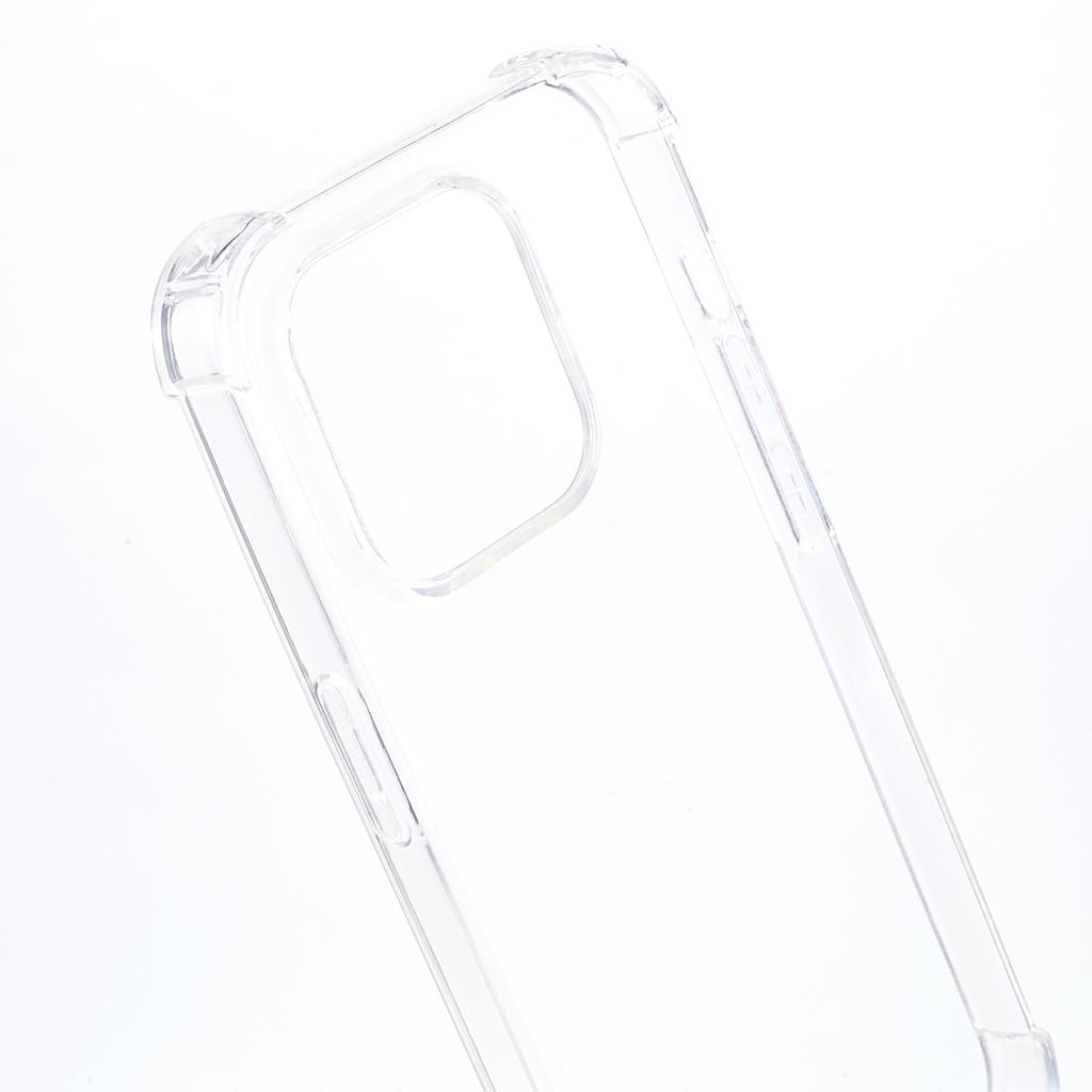 For iPhone 15 Pro Max Thicken Four Corner Anti-drop Cover Clear TPU Phone Case with Lanyard