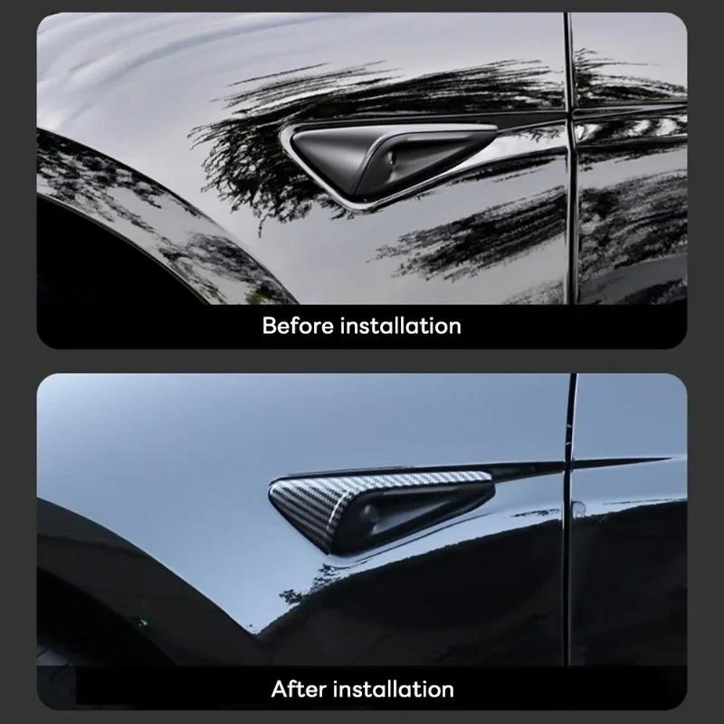 For Tesla Model Y/3+ Highland 2025 Side Camera Cover Wing Fender Protection Sticker Turn Signal Trim Cover Refit Accessories
