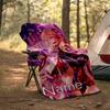 Pătură Personalizată cu Nume - Design cu Personaje Genshin Impact, Pătură pentru Canapea, Pat, Călătorii, Camping - Moale și Călduroasă, Cadou Minunat