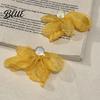 Simple Fashion Earrings Women Mesh Petal Drop Handmade Large Chiffon