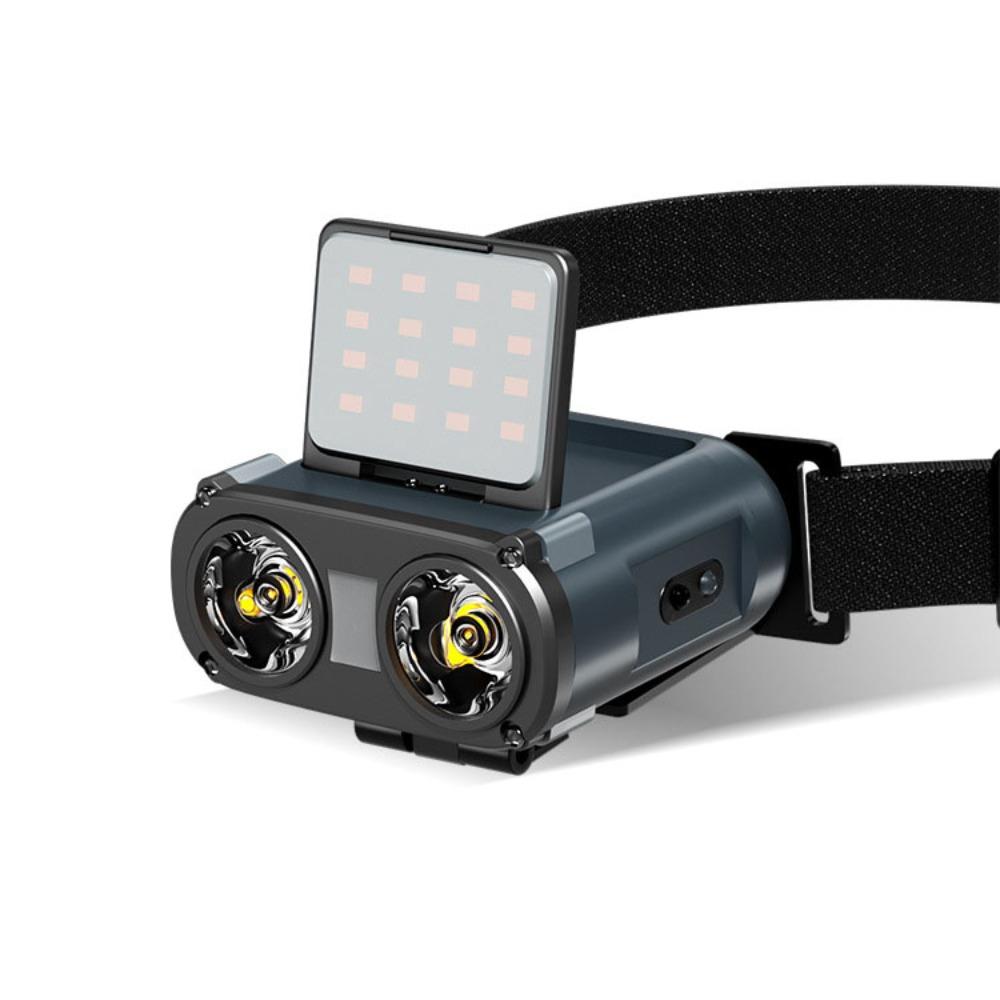 Sensor COB LED Headlamp Dual Light Design USB Rechargeable Head Flashlight Waterproof 5 Light Modes LED Head Light Trekking