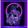 TUGCAY Blacklight Skull Tapestry Glow in the Dark Tapestry Kissing Lovers Tapestries Skeleton Neon Trippy Moon Stars Vertical Posters Wall Hanging