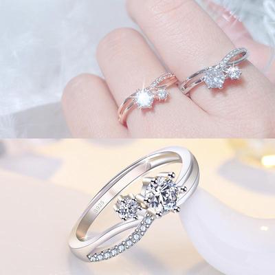 Korean Zircon Twist Arm Fairy Wish Ring - Unique Index Finger Design
