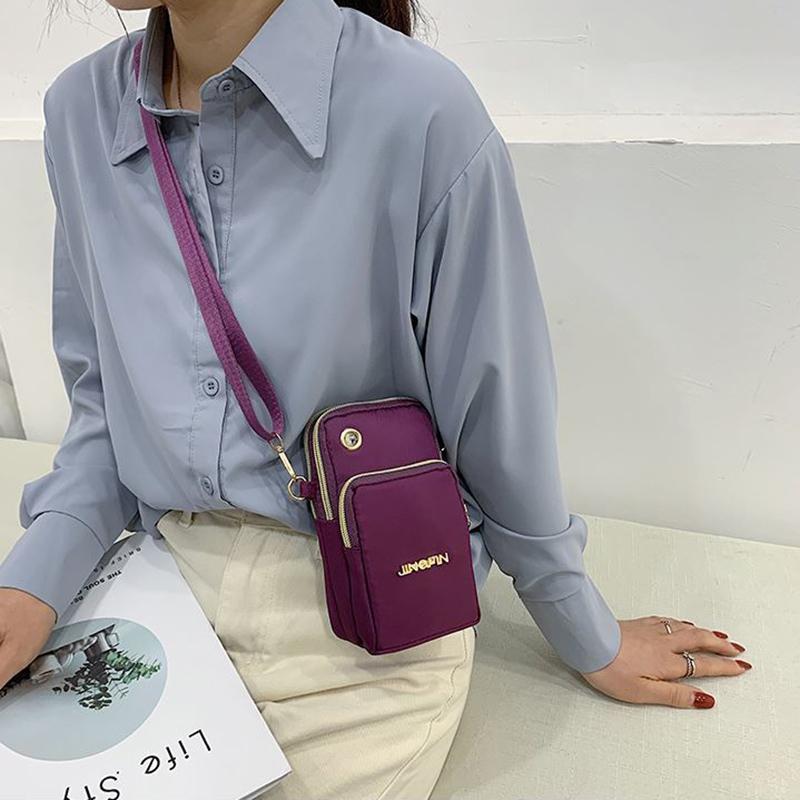 Casual Oxford Shoulder Bags For Women Waterproof Phone Purse Nylon Mini Crossbody Bag Pouch