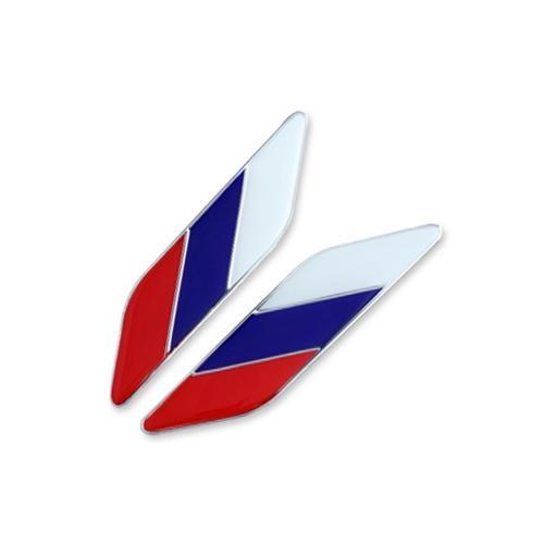 

2 шт. автомобильный стиль 3D алюминиевый эпоксидный флаг логотип эмблема наклейка боковое крыло металлическая наклейка значок автомобильный внешний аксессуар Russia