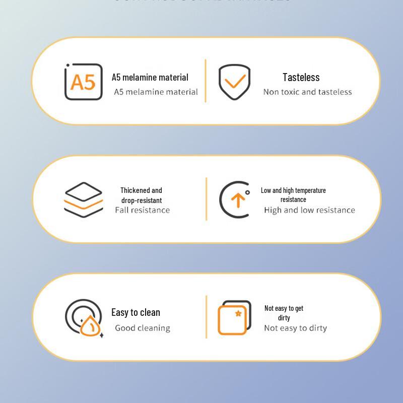 A5 Food Grade Melamine Square Fast Food Plates