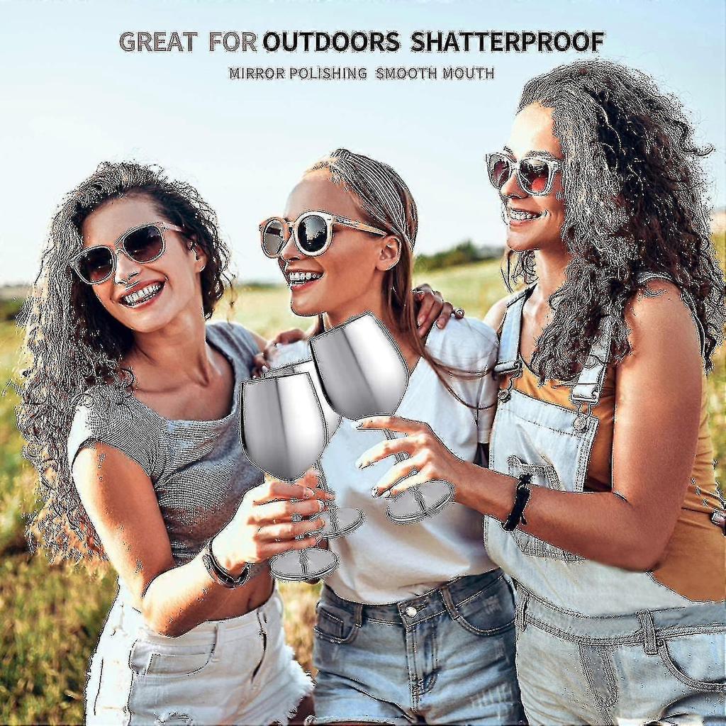 Wine Dlass, 2 Stainless Steel Cocktail Dlasses