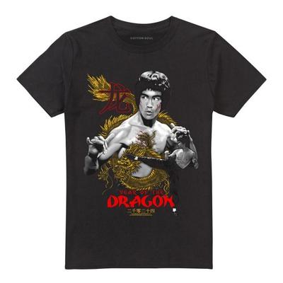 Bruce Lee Unisex Adult Golden Year Of The Dragon T-Shirt