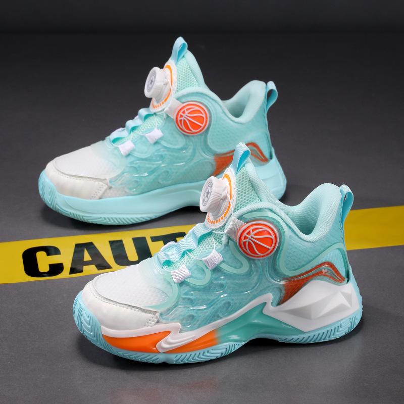 Boys and girls sneakers summer breathable mesh children's basketball shoes medium and older children's actual combat wear-resistant shock absorption