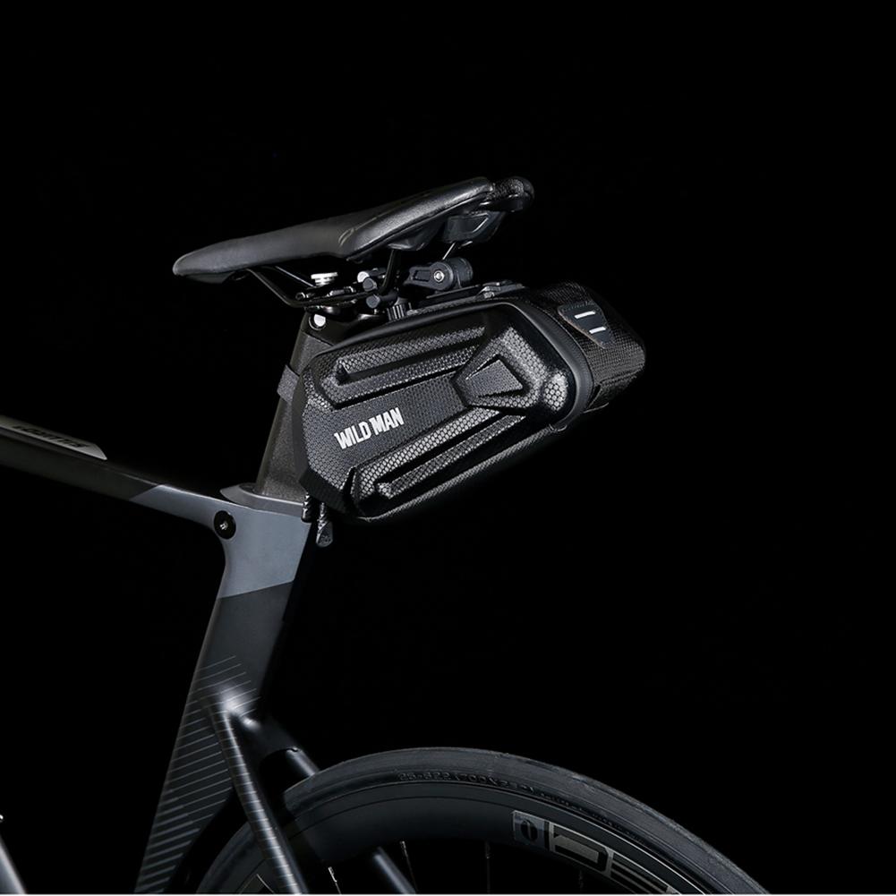 1.2L Cycling Tail Bag PU EVA Hard Shell Pouch Reflective Bike Seatpost Storage Bag Can Hung Taillights MTB Road Bike Accessories