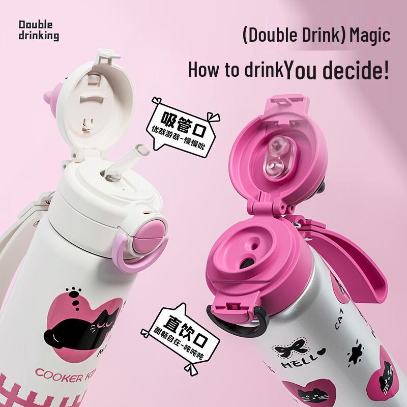 COOKER KING Meow Meow Kids Insulated Straw Cup