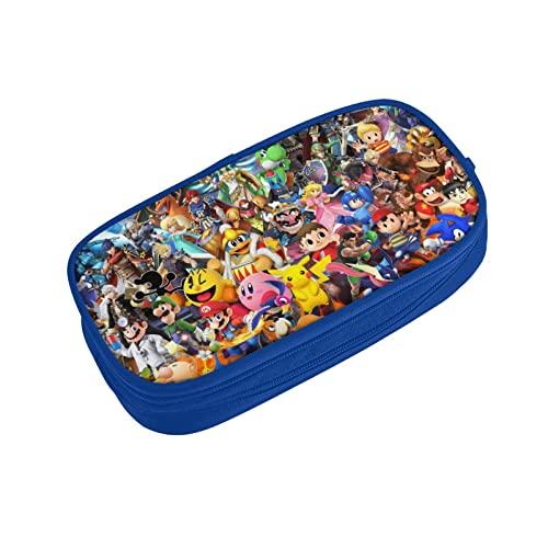 Super Smash Bros. Pencil Case, Large Capacity, Multifunctional, Stylish Pen Pouch, Simple Tool Pencil Case for Boys, Girls, and Kids, Suitable for Hig