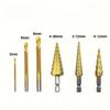 Heavy-Duty Multi-Function Step Drill Bit Suitable for Metal, Wood & Plastic - Titanium Chromium Cast Iron Drill Bits with One-Step Hole Expansion