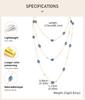 Long Blue Crystal Necklaces for Women, Layered Long Statement Necklace CZ Stone, Sweater Chain Jewelry