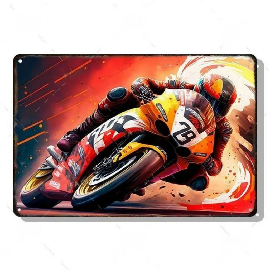 Decor Auto Vintage Metal Signs Tin Sign Motorcycle Racing Funny Poster Decor for Garage Bar Pub Club Man Cave Wall Decoration