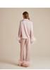 Women's Ice Silk Autumn Pajama Set with Detachable Feather Accents, Long Sleeve and Pants, French High-End Pure Desire Style