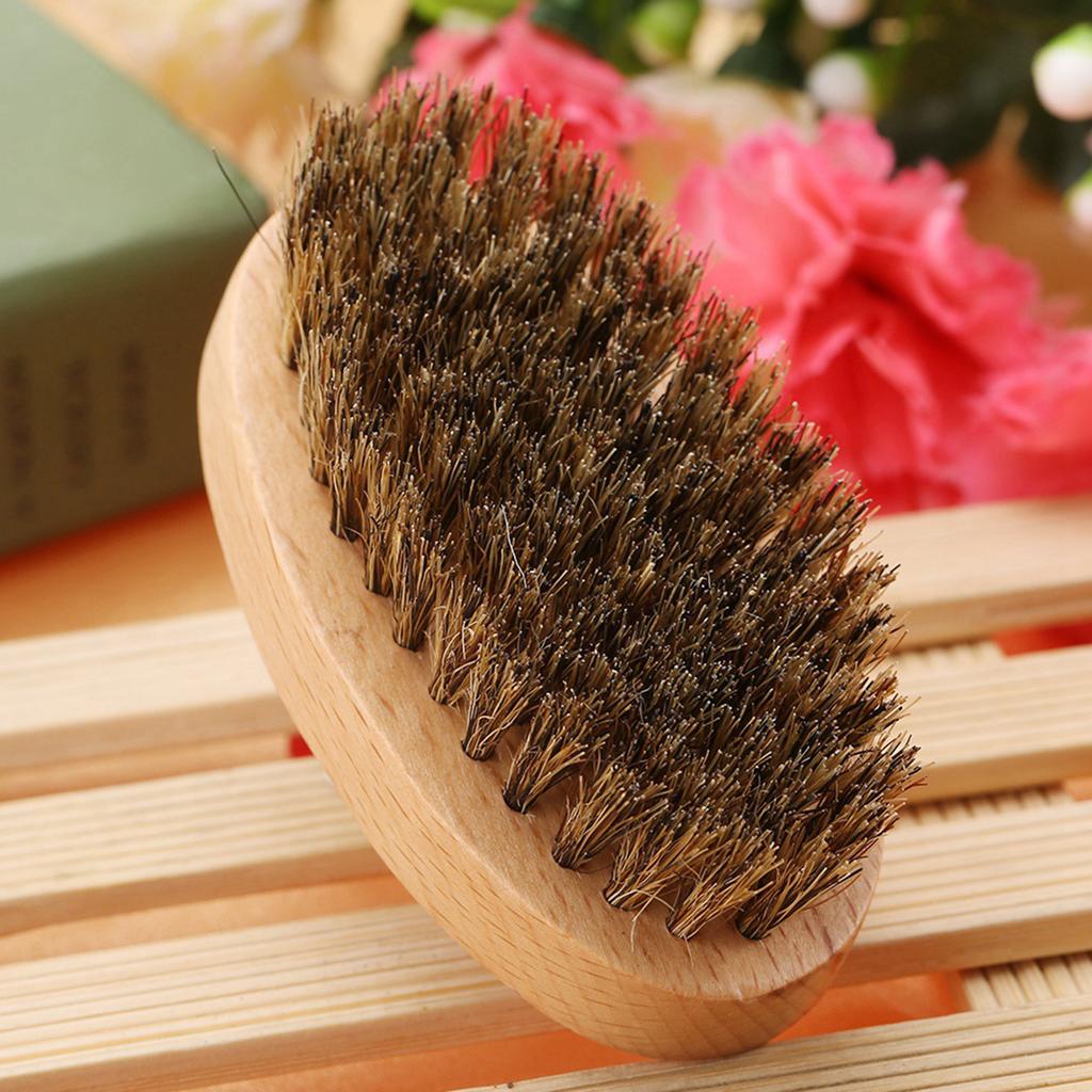 Men Brd Shaving   Brush Oval Brd Hair Clning Brush Mustache Portable   Comfortable Travel Home Use Wooden Handle