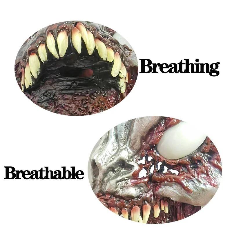 Halloweenowa Maska Horroru Straszna Przerażająca Pełnotwarzowa Akcesorium do Kostiumu Cosplay Realistyczna Upiorna Maska na Imprezę Dekoracje do Nawiedzonego Domu