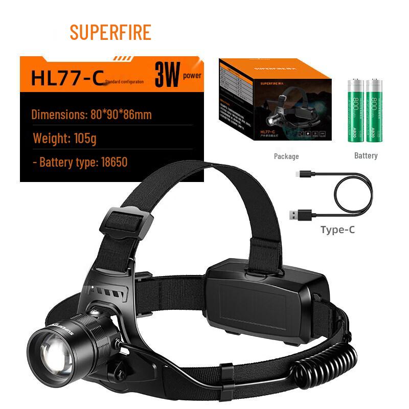 SupFire HL77-C Rechargeable LED Headlamp