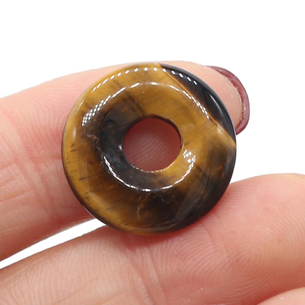 5Pcs Round Natural Stone Big Hole Beads Healing Crystal Gemstone Loose Beads for Jewelry Making DIY Necklaces Accessories 18x18mm