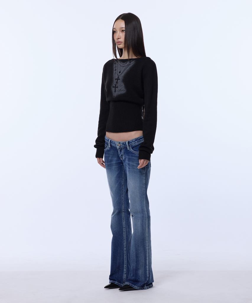 GILAARCHIVE Necklace Off Shoulder Knit_Black