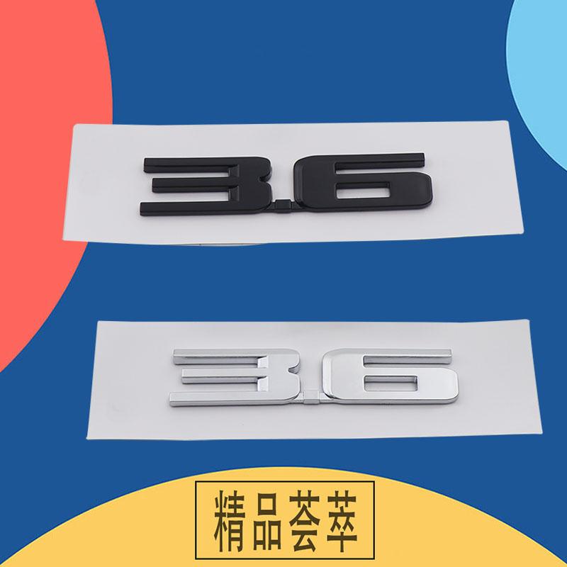 3D Premium ABS 3.6 Letter Sticker Tail Bumper Badge Auto Rear Trunk Emblem Accessories Exterior Decoration