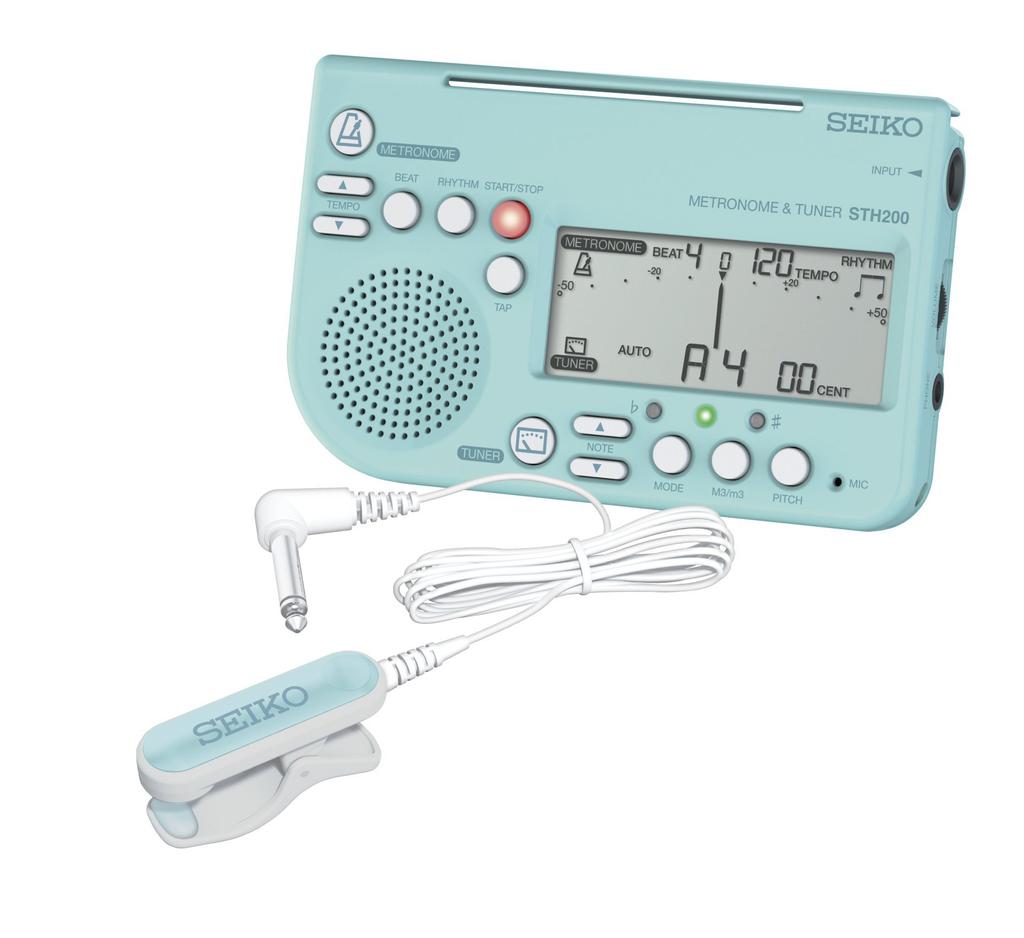 SEIKO Metronome & Tuner Blue with Pickup Microphone (2-Piece Set) Special Pack STH200LP