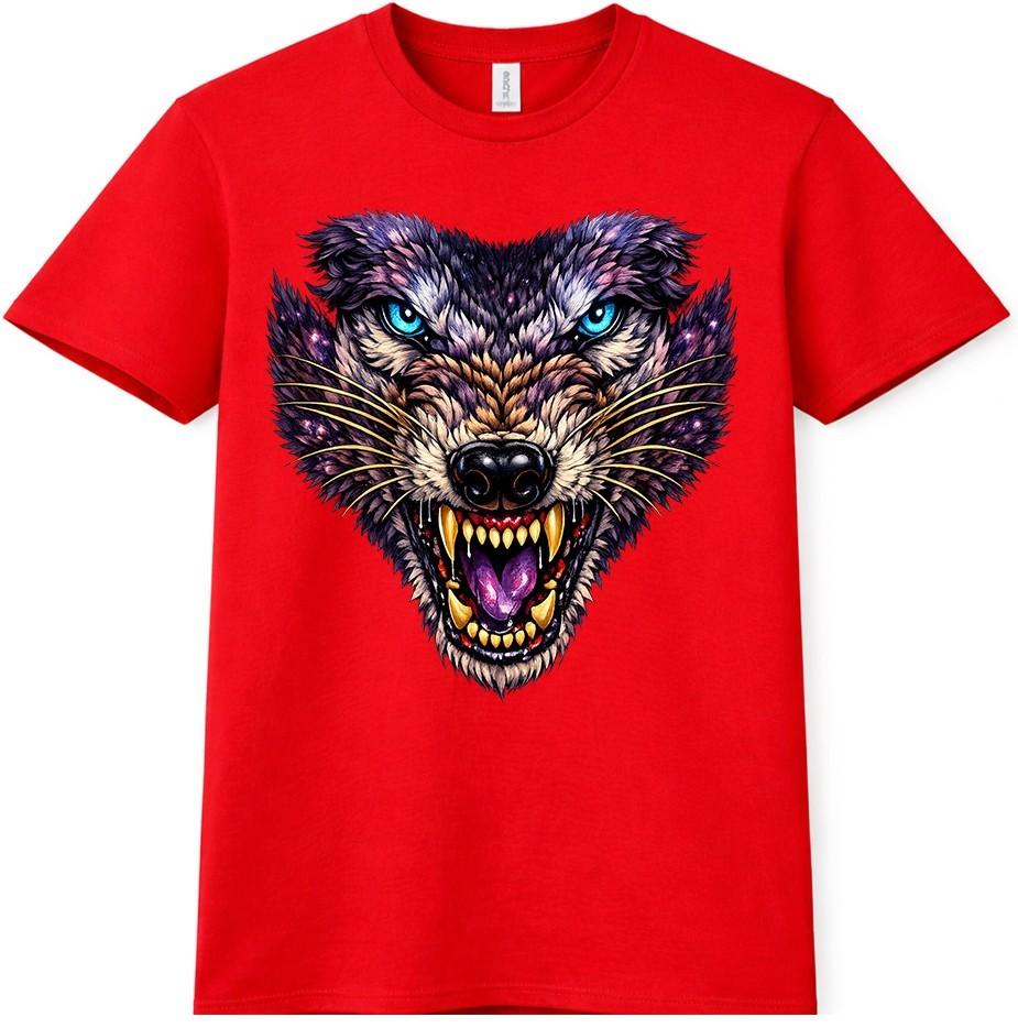 Wolf Head Biker T Shirt Snarling Wild Animal Predator Vintage Graphic Tee S