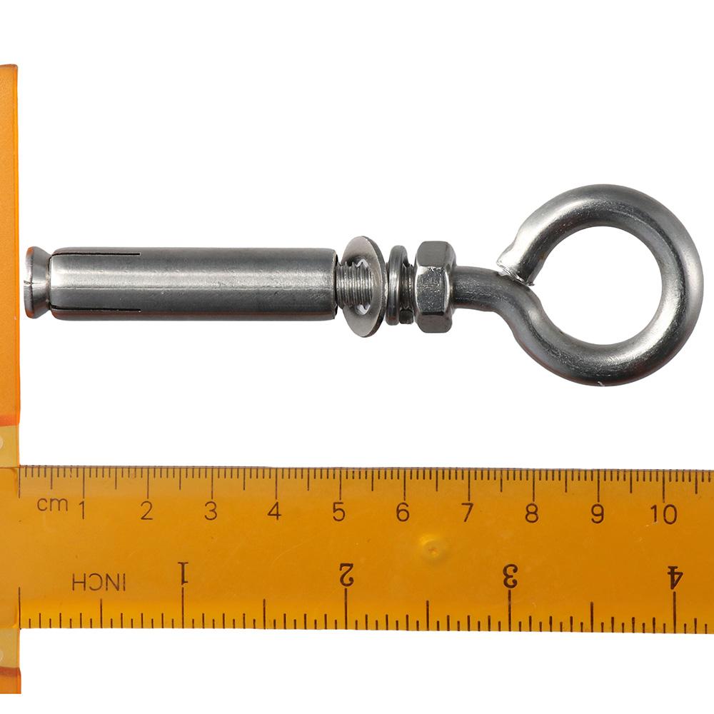 5pcs Silver Eyebolt Bolt 304 Stainless Steel Screw Bolt  Wall Concrete Brick Anchor