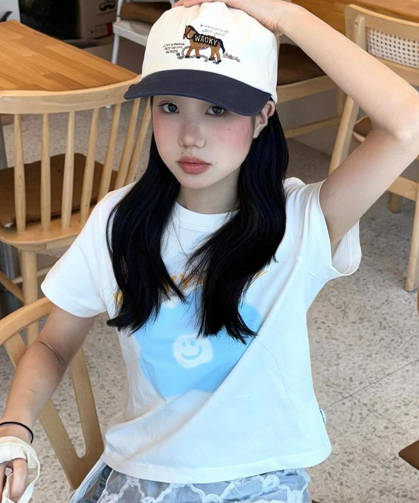 WACKY WILLY Horse Panel Cap Ivory